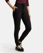 Jockey 1323 Women's Super Combed Cotton Elastane French Terry Slim Fit Mid Rise Joggers with Zipper Pockets - Image 2