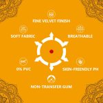 Eyetex Pallavi Sticker Bindi/Pottu|Round|Aloe Vera & Papaya Extracts|Breathable Non-Irritating Velvet Fabric|P7|Red|20 Flaps - Image 3