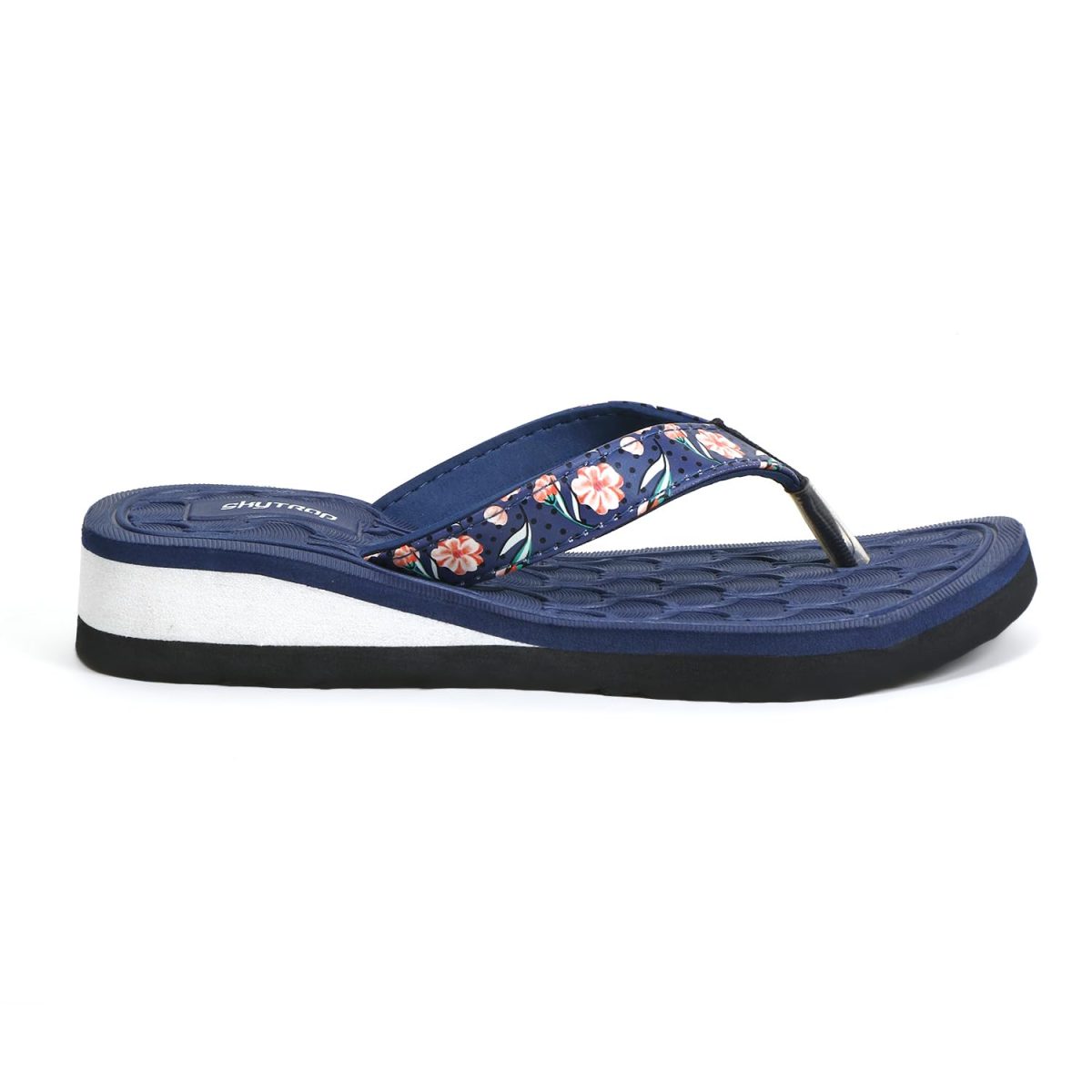 Skytrap Women Synthetic Medium Heels Embossed Slippers Flipflop - Image 3