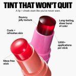 Beauzy X Milk Cooling Water Jelly Tint – Sheer Lip + Cheek Stain with Vegan Collagen, Seawater + Aloe – Hydrating, Long-Lasting, Buildable Lip Tint + Blush (Chill Red) - Image 2