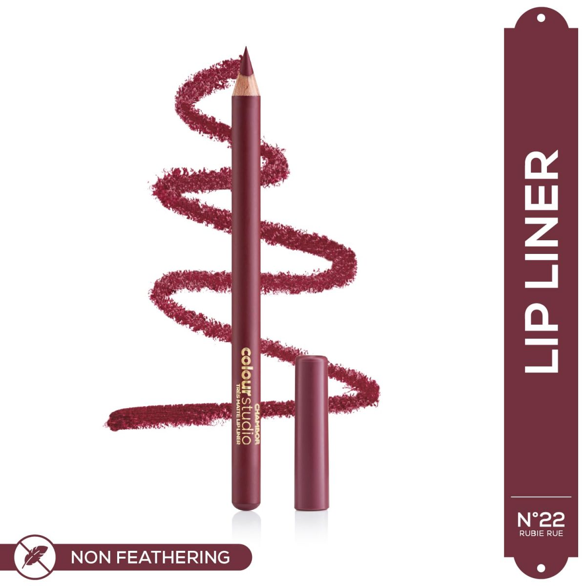 Chambor Colour Studio Tres Matte Lip Liner - 1.14 gms - 22 Rubie Rue - Image 2