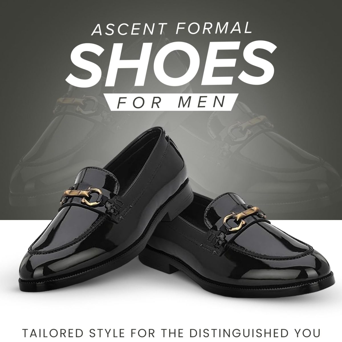 STANPHORD Mens Ascent Formal Shoes |Patent Faux Leather Office Wear Slip-on Shoes | Shinny & Glossy | Buckle Design | Comfortable |Perfect for Formal Wear, Business Casual, and Parties - Image 2