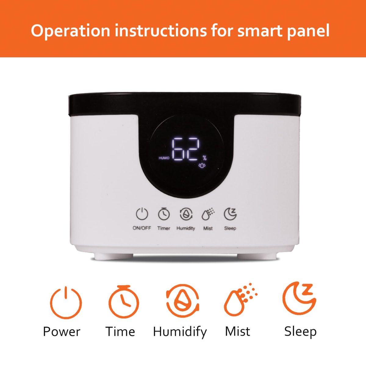 iBELL Humidifier for room with Remote, Digital display, 4.5L, Ultrasonic, Adjustable Mist Output, Super Quiet 360° Nozzle, Lasts Up To 24 Hrs, Essential Oil Diffuser, HU450RB (White) - Image 5
