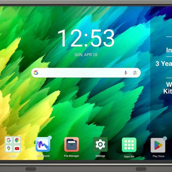 V Vutec Interactive Flat Panel (ADPM) | 8 GB RAM 256 GB ROM | Android 14 | USB, HDMI, VGA, Display Ports | Smart Digital Board Screen Ideal for Teaching, Content Creation & Office Use - 65 Inches