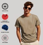 ADRO Men's Cotton Regular Fit Combo Plain Solid T-Shirt Pack of 2 - Image 3
