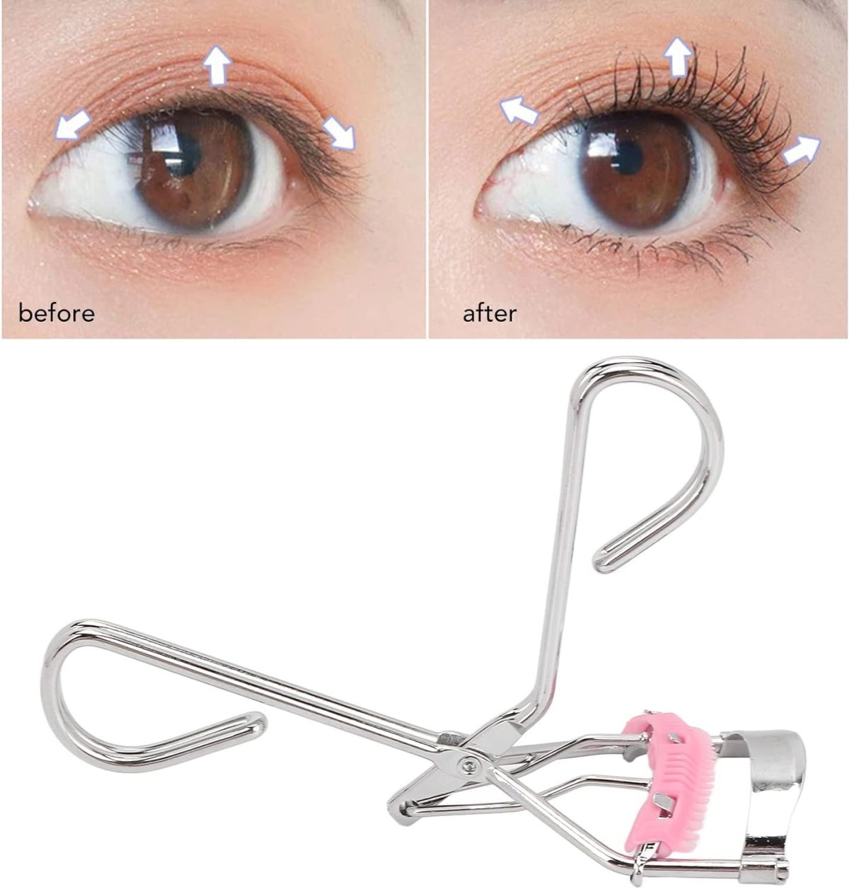 NFI essentials Professional Stainless Steel Natural Lift Eyelash Curler For Womens & Girls Makeup Tools Lash Curls Easy Roll Over For All Eyes Curling lashes - Image 9