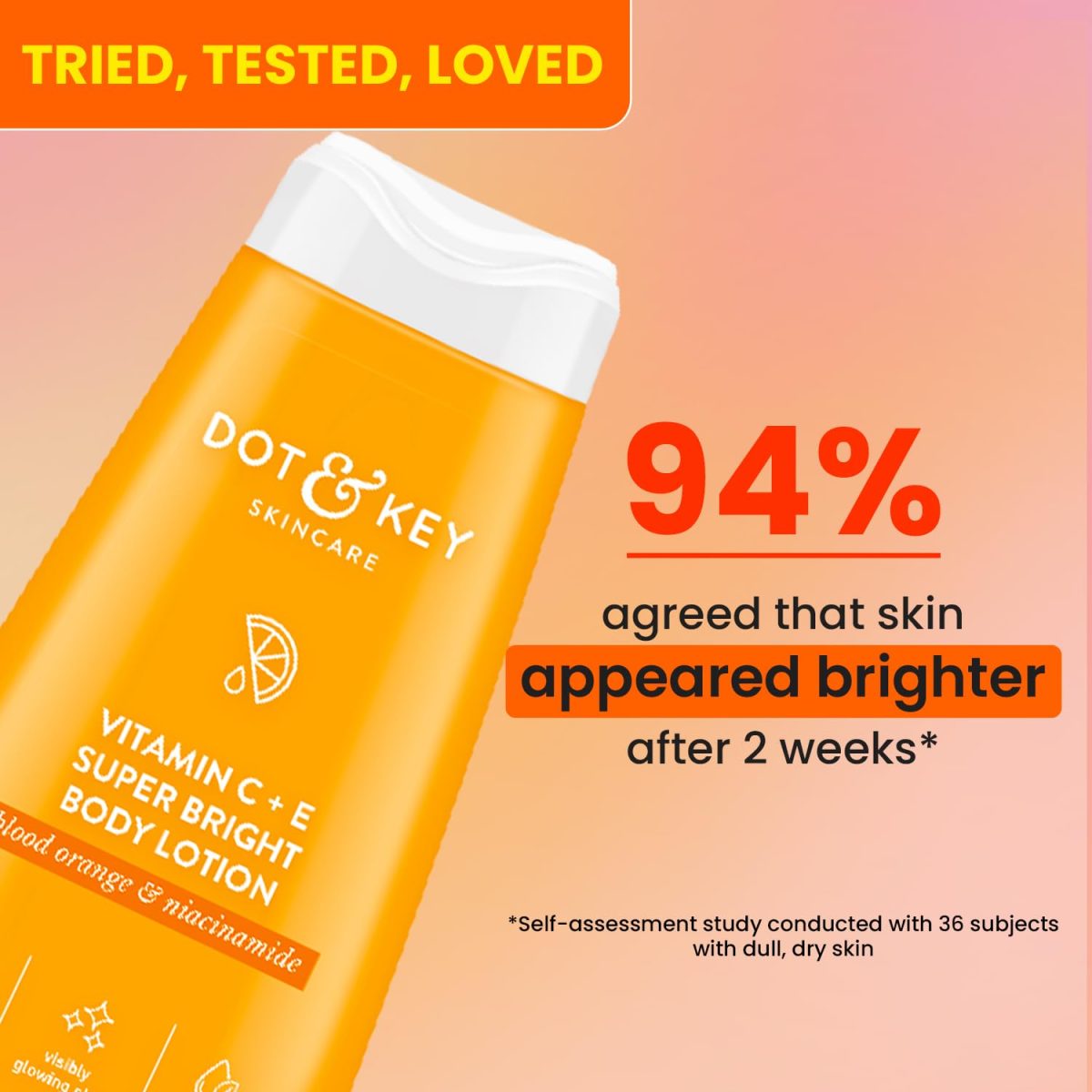 Dot & Key Vitamin C + E Super Bright Body Lotion for Deep Nourishing & Visibly Glowing Skin | Reduces Dark Spots & Tanning |With Triple Vitamin C & Niacinamide | For Women & Men | 250ml - Image 3