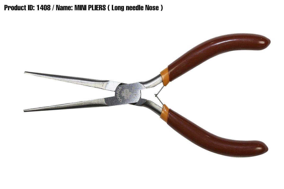 Taparia 1408 Long Needle Nose Mini Plier (Silver,Brown) - Image 2