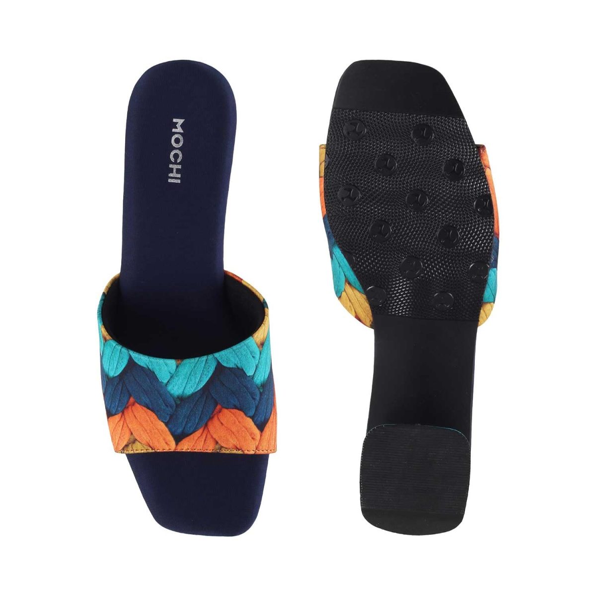 Mochi Women's Block Heel Multicolour Detail Fashion Sandal - Image 7