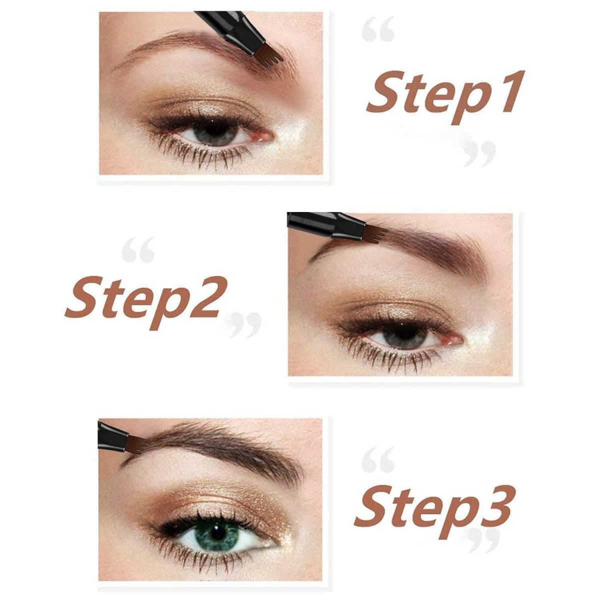 4-Tip Microblading Eyebrow Pen – Waterproof, Long-Lasting Eyebrow Pencil with Micro-Fork Tip for Flawless, Natural-Looking Brows (Eyebrow pen - Black) - Image 6