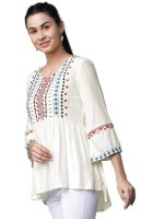 rytras Women's Rayon Solid Regular Fit Tunic Shirt - Image 3