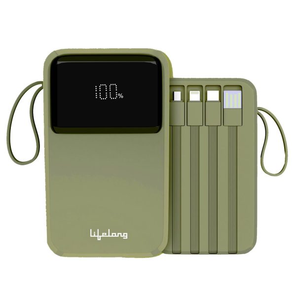 Lifelong ZenCharge 20000 mAh 22.5 W Compact Pocket Size Power Bank with 6 Input/Output Ports (Olive, Lithium Polymer, Fast Charging, Quick Charge 3.0 for Mobile, Earbuds,Speaker, Tablet)