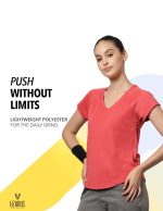 UZARUS Women's V-Neck Regular Fit Gym T-Shirt Soft, Lightweight & Quick-Dry Fabric Activewear Top for Workout, Yoga, Running, Exercise, Casual Breathable Fitness Everyday - Image 4