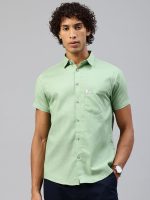 Majestic Man Men Slim Fit Pure Cotton Solid Half Sleeve Casual Shirt - Image 2