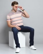Monte Carlo Men's Regular Fit Polo T-Shirt | Half Sleeve | Striped Collared Tee | Casual Everyday Wear | Stylish & Comfortable T-Shirt for Men - Image 5