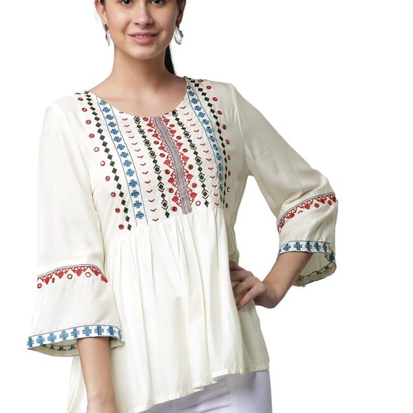 rytras Women's Rayon Solid Regular Fit Tunic Shirt
