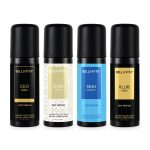Bella Vita Luxury Unisex Body Perfume Gift Set | Deodorant for Men & Women | Pack of 4 x 50ml | No Gas Deo for Man and Woman | Long Lasting Fragrances with Lemon, Blackcurrant, Lavender & Bergamot