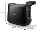 Philips Daily Collection HD2583/90 600-Watt 2 in 1 - Toaster and Sandwichmaker (Black) - Image 8