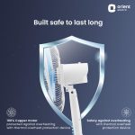 Orient Electric Stand-82 400 MM Oscillating Pedestal Fans | Stand Fan with Tilt Mechanism | High Air Delivery | Aesthetic Design with Telescopic Arrangement (Sky Blue) - Image 6