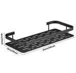Misamo Enterprise Bathroom Wall Shelf Organiser, Adhesive Mount Storage Rack with Installation Kit (Shelf-Black, Pack of 2) - Image 2