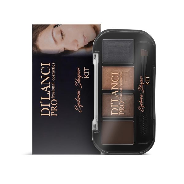 Dilanci Professional Eyebrow Shaping Kit | 2 Shade Palette with Brush | Define, Shape & Enhance | Perfect for Beginners & Professionals