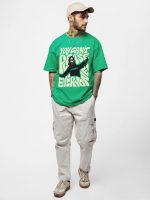 LEOTUDE Half Sleeve Oversized Cottonblend Round Neck Drop Shoulder Printed Men's T-Shirt (Color Rama Green) - Image 3