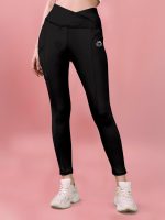 KASHIKAY CREATION Women’s Polyester Blend V Style Trackpants with Elastic High Waist Standard Length and Slim Fit | Bottom Wear for Gym Cycling | Trackpant for Daily Activities | Leggings for Women - Image 2