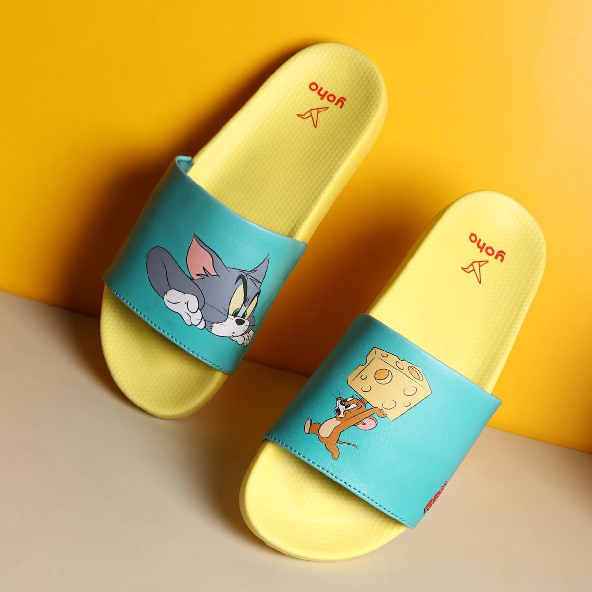 YOHO Tom & Jerry 003 Slides for Women | Iconic Design, Durable Soft Slides with Footpharma Footbed | Lightweight Orthopedic Sliders, Flip-Flops & Chappals for Everyday Use - Image 2