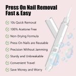 BWOGUE Nail Glue Remover for Press on Nails, 50ml Acetone-free Removal for Quick Dry Strong Glue & Nail Polish Remover, Gentle Off for Fake Nail Tips, Can't Remove Gel Polish, Press on Nails Remover - Image 2