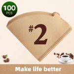 Cone Shaped Unbleached All Natural Coffee Filters, Coffee Filters - Size 02, Natural Paper Coffee Filter, No Blowout, Disposable for Pour Over and Drip Coffee Maker (2-4 Cup) 100 Count - Image 3