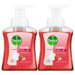 Dettol Foaming Handwash Pump - Strawberry (Pack of 2-250ml each) | Rich Foam | Moisturizing Hand Wash | Soft on Hands