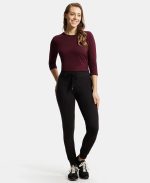 Jockey 1323 Women's Super Combed Cotton Elastane French Terry Slim Fit Mid Rise Joggers with Zipper Pockets - Image 4