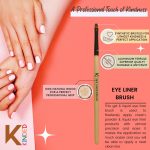 KINDED Gel and Liquid Eye Liner Eyes Makeup Brush Professional Series for Makeup Beauty with Smooth Soft Synthetic Hair Bristles Anti Rust Aluminium Ferrule Natural Wooden Handle Grip - Image 3