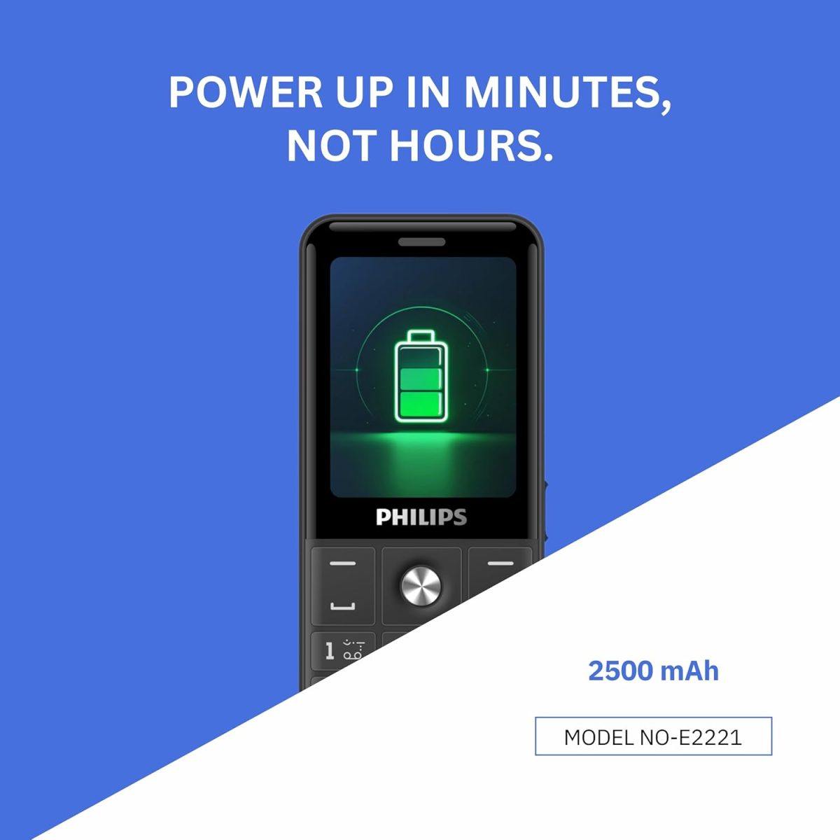 Philips All-New E2221 Sleek & Stylish |Keypad Mobile with 2.4" Screen|2500 MAH Battery | 2030mm Speaker| Wireless FM | Bright Torch| Digital Camera|Cool Gray - Image 7
