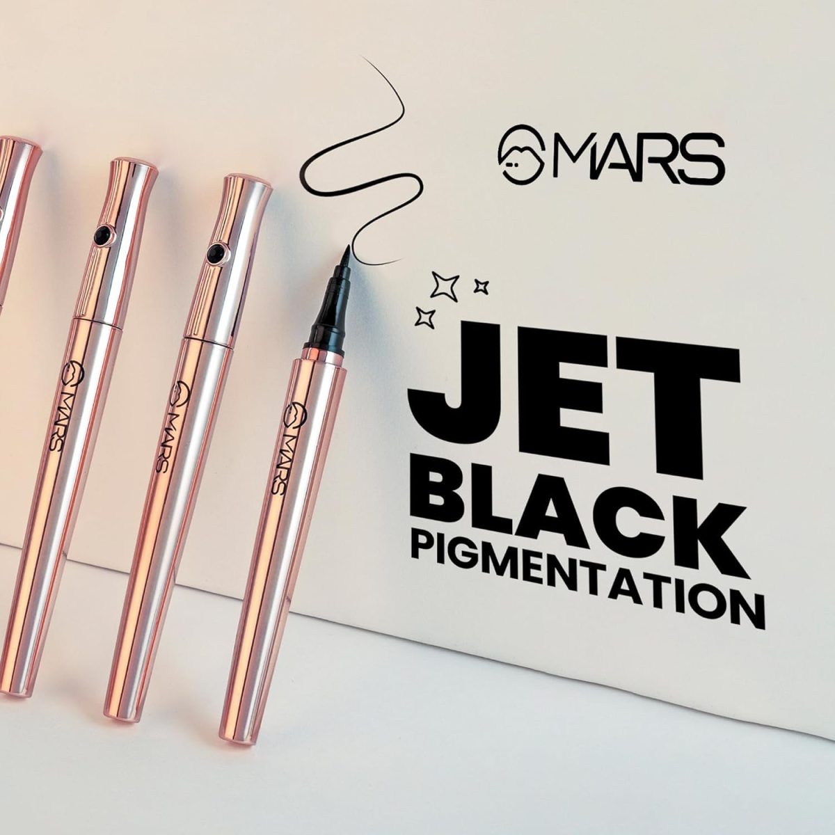 MARS PREMIUM Long Lasting Liquid Ink Black Pen Eye liner | Smudge Proof Eyeliner For Women | Matte Finish & Waterproof Eyeliner (1ml) (Black Ink) SH-7711 - Image 4