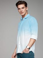 IndoPrimo Men's Cotton Shirt with Full Sleeves Spread Collar Classic Style Solid Pattern Regular Fit and Standard Length - Image 2