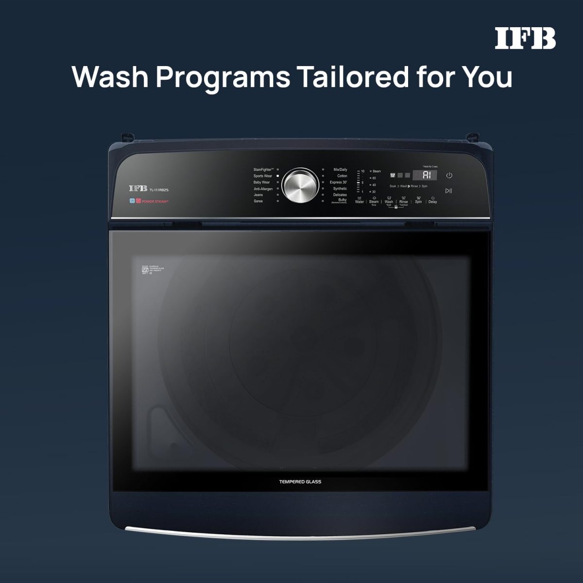 IFB 11 Kg 5 Star with DeepClean® Technology, AI Powered, Fully Automatic Top Load Washing Machine (2025 Model, TL111RB2SN, PowerSteam®, Inbuilt Heater, 5D Wash, Aqua Energie, Royal Blue) - Image 11