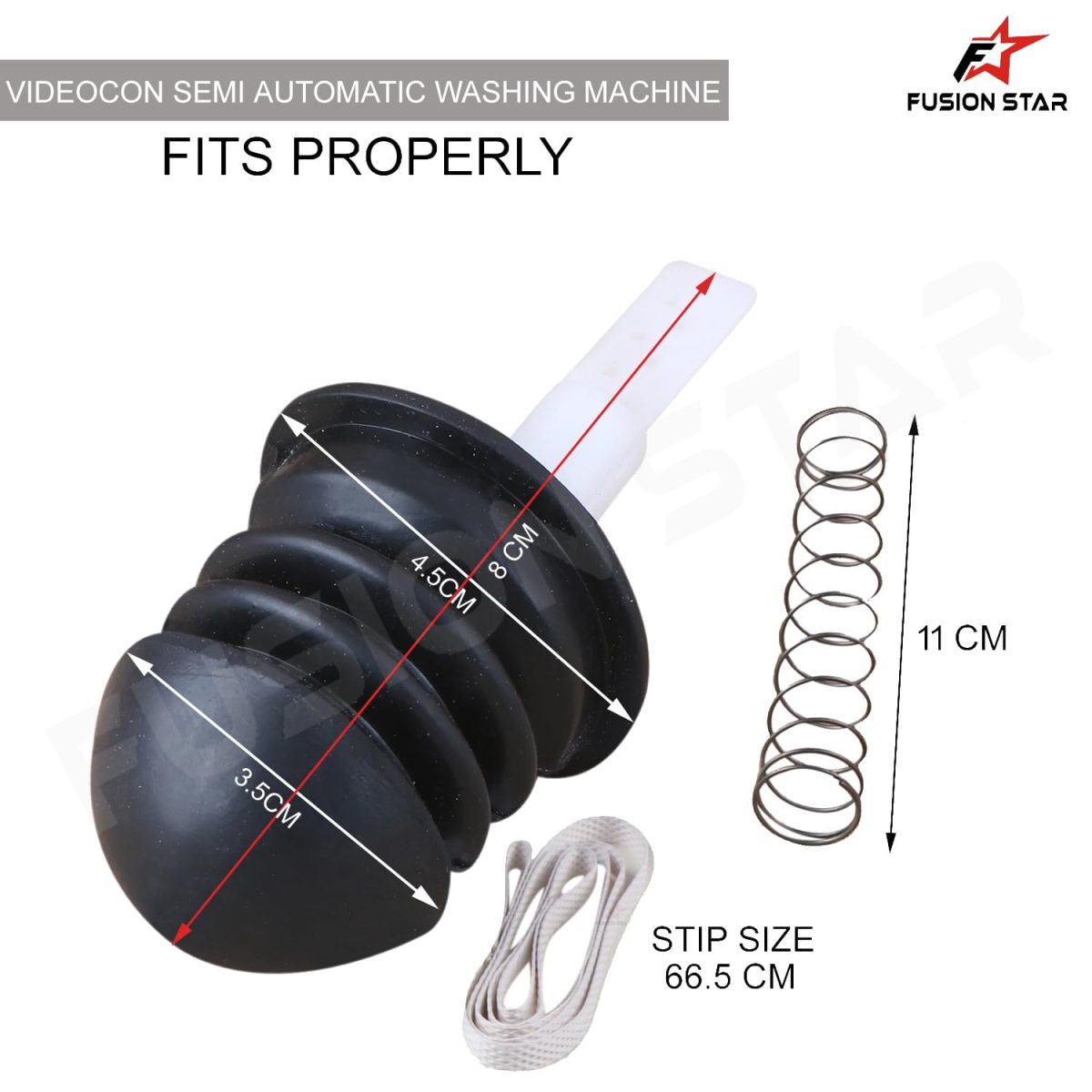 FUSION STAR Drain Water Valve Rubber Seal Set Only Compatible for Videocon | Semi Automatic Washing Machine Parts for Videocon (Pack of 1) - Image 5