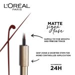 L'Oréal Paris Eye Liner, Ultra-Precise Tip, Waterproof, Fade-Proof and Smudge-proof, Matte Signature, Brown, 19g, - Image 4