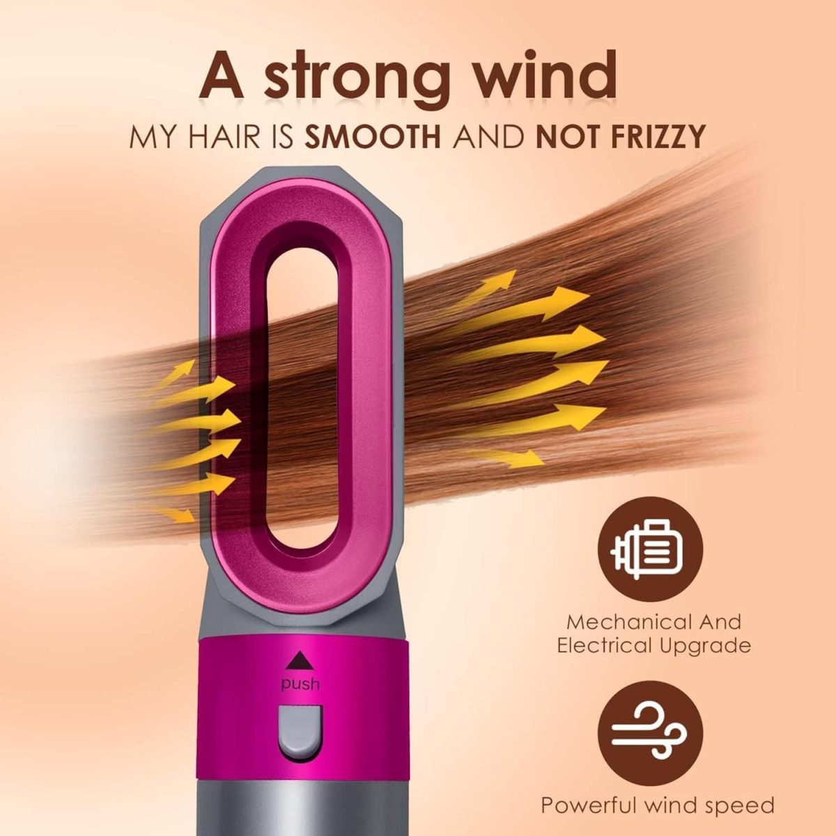 5 in 1 Hot Air Brush Hair Dryer & Volumizer, 1000W Multifunctional Hair Styler Tool for Women | Detachable Blow Dryer Brush, Hair Straightener, Curler, Crimper, Auto-Wrap Rotating Comb, Negative Ion Frizz-Free Technology | Professional Salon-Quality Fast Drying, 3 Heat Settings, Lightweight Portable Design, Suitable for All Types Styling & Scalp Massager - Image 9