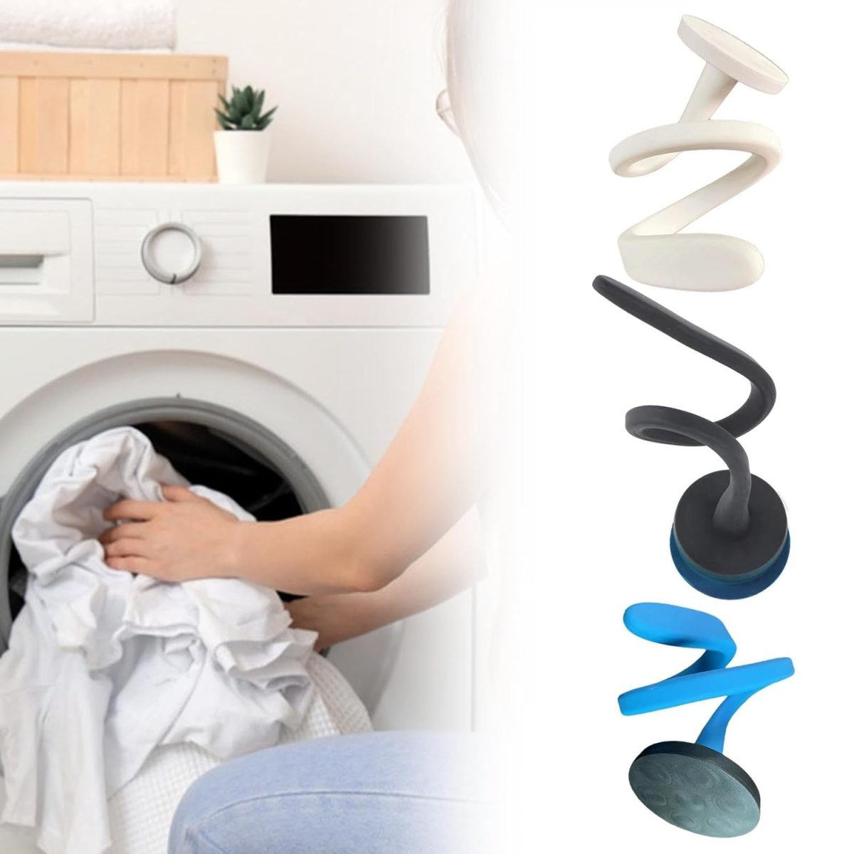 LOOM TREE® Laundry Door Post Dryer Doors Prop for Washing Machine Front Load Washer White - Image 2