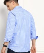 Men's Cotton Casual Wear Striped Regular Fit Shirt - Image 2
