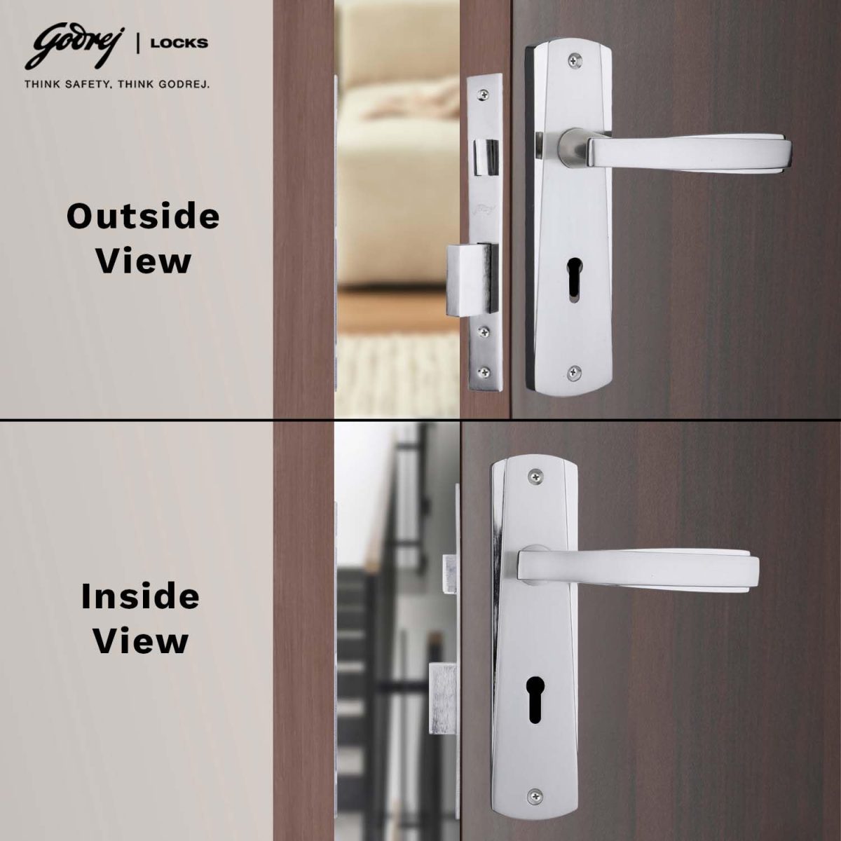 Godrej Mortise Door Lock Handle Set | 175mm ELC 06 | 6-Lever Locking Mechanism | Suitable for Doors (Satin Steel Finish) | 1 Years Warranty - Image 7