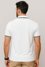SCATCHITE Men’s Polo T-Shirt with Striped Collar & Sleeve | Premium Cotton Blend Pique Fabric| Casual & Smart Wear - Image 3