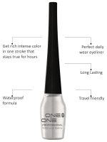 ONE on ONE Waterproof Eyeliner, Set of 2 (Silver and Golden) | Quick Dry Smudge Proof, Transfer Proof Eye Liner for Eye Makeup - Image 4
