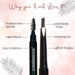 COLORESSENCE Eyebrow Pencil 3 in 1 Multifunction Brow Filling Styler with Spoolie Shaping Brush - 0.25 g (Brown) - Image 3