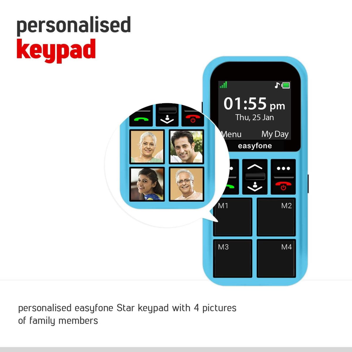 easyfone Star - Safety Device Cum Phone for Kids with SOS, GPS Tracking, Discreet Listening, Photo Dial, No Internet, 10 Days Battery Backup, Parental Control by Seniorworld - Image 6