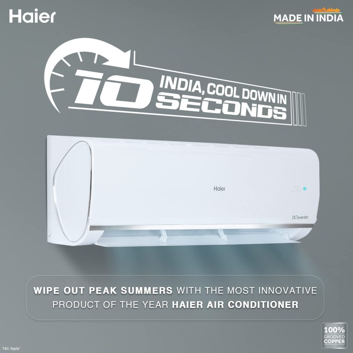 Haier 1.5 Ton 3 Star Inverter Split AC (Copper,Convertible 7 in 1 Cooling Modes, Antibacterial Filter, HSU18K-PYS3BE1-INV, White) - Image 3