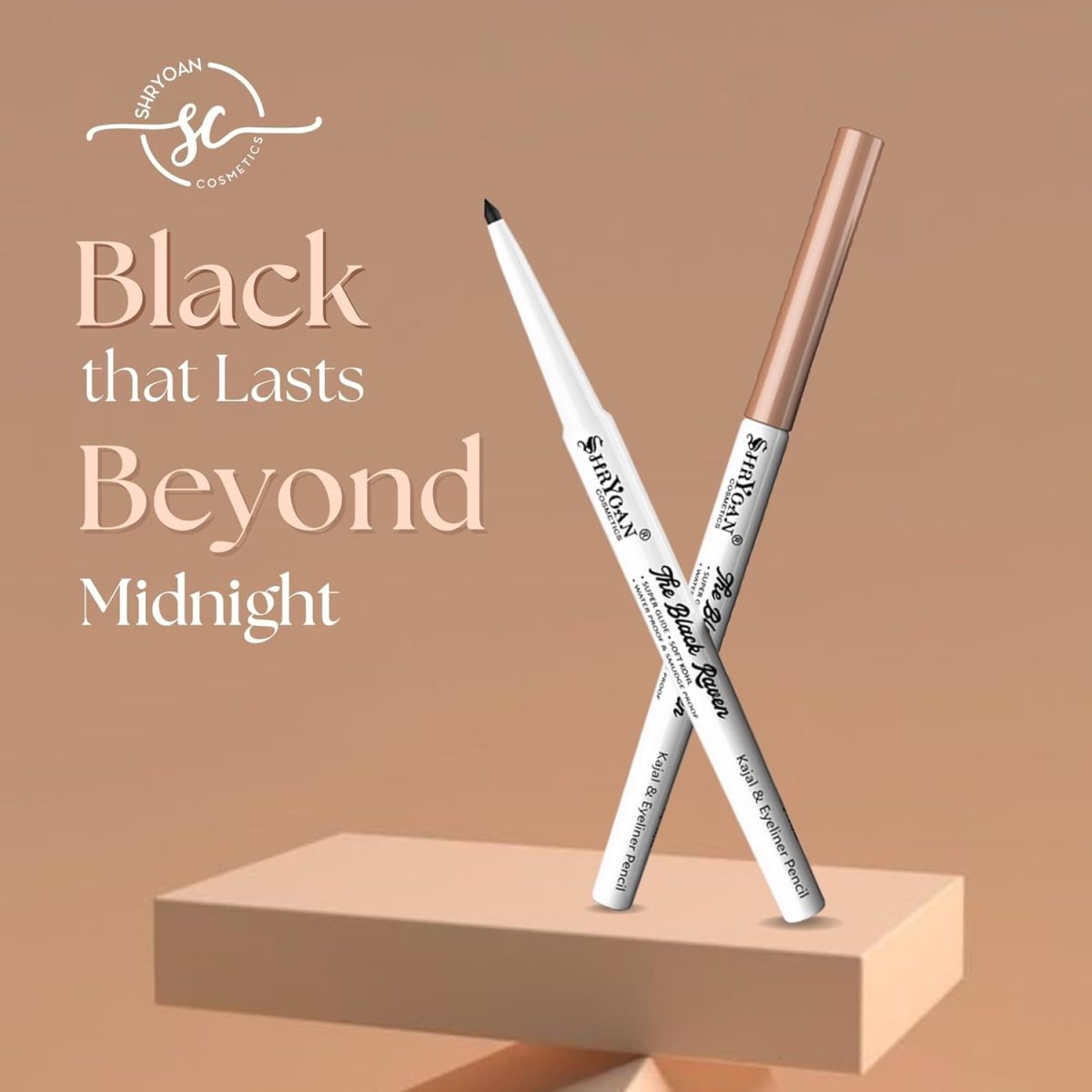 Shryoan Black Revolving Kajal | Intense Matte Finish for Lasting Definition | Waterproof & Smudge Proof Kajal | High Pigment | Super Glide - Image 3