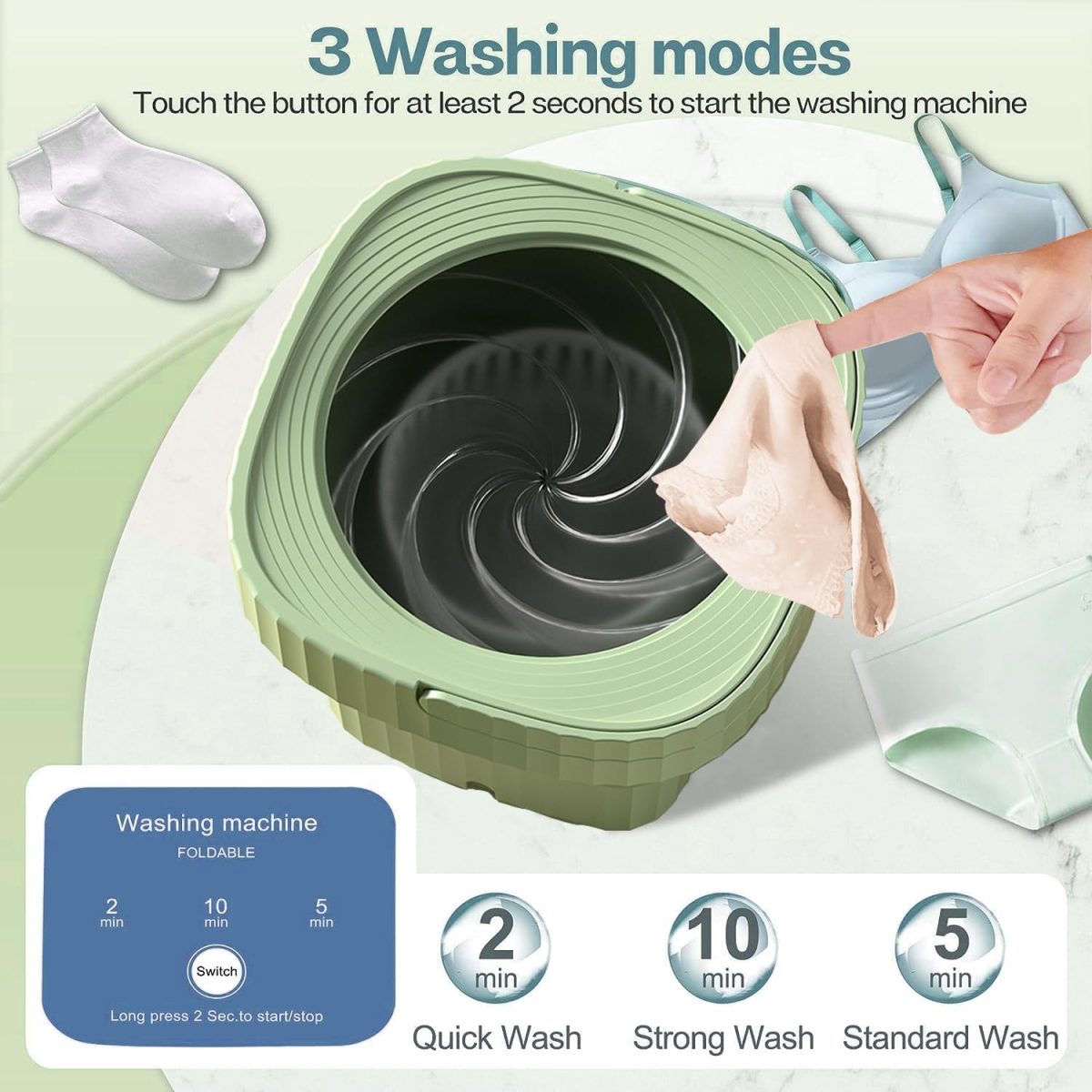 Skyheaven SeMi AuToMaTiC FoLdInG 9L SmAlL MiNi WaShInG MaChInE WiTh DrYeR DeEp CLeAnInG FoR UnDeRwEaR WaShINg MaChInE - Image 5